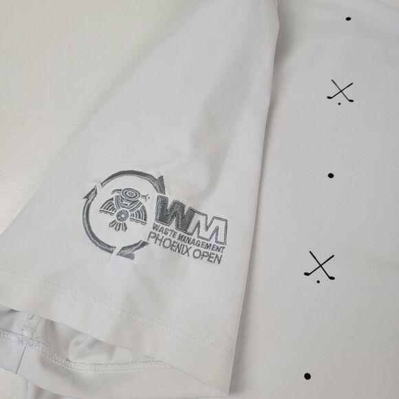 Nike Golf Polo Mens Large White Vapor Print Performance Dri Fit Short Sleeve - Picture 8 of 11